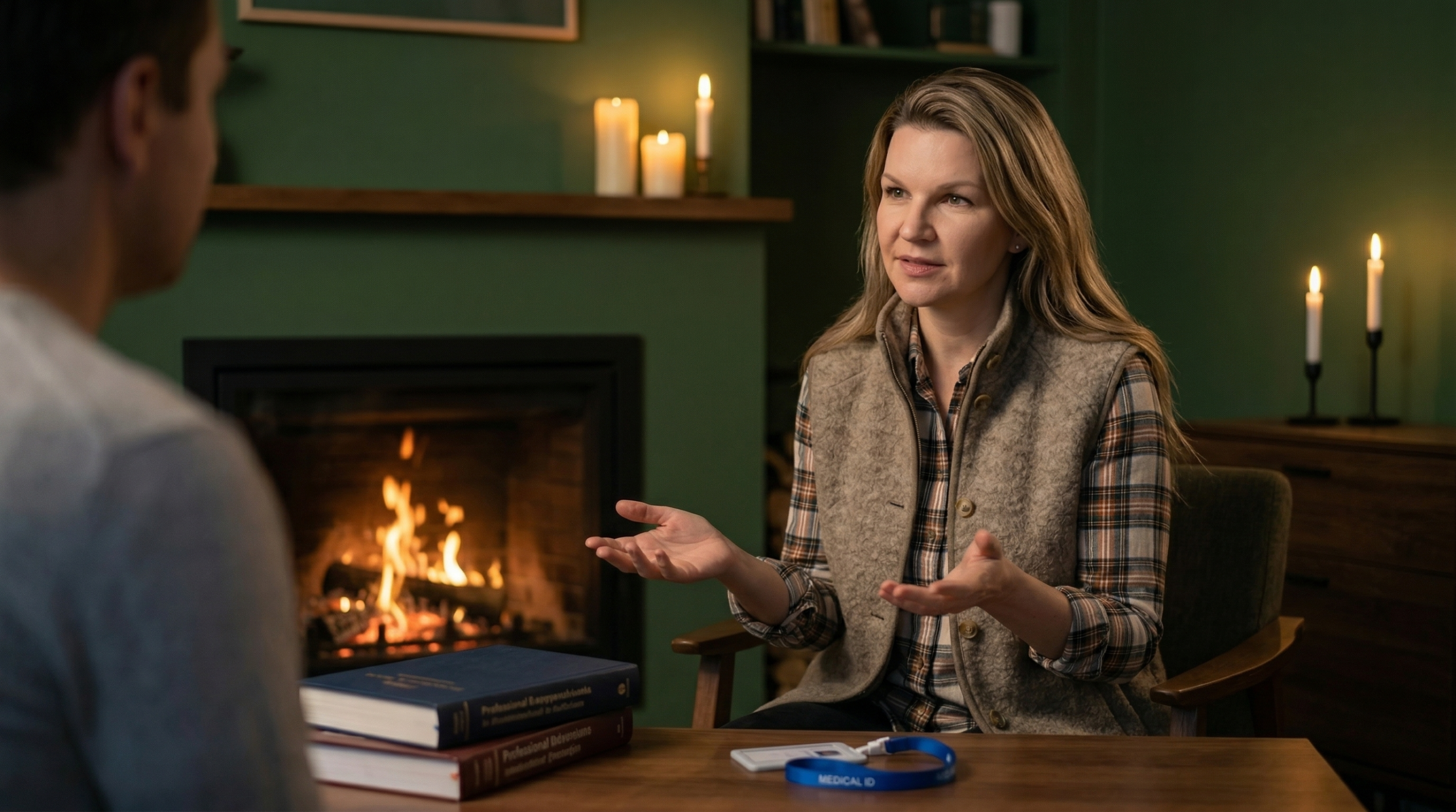 Family members having an open, peaceful conversation about healthcare preferences