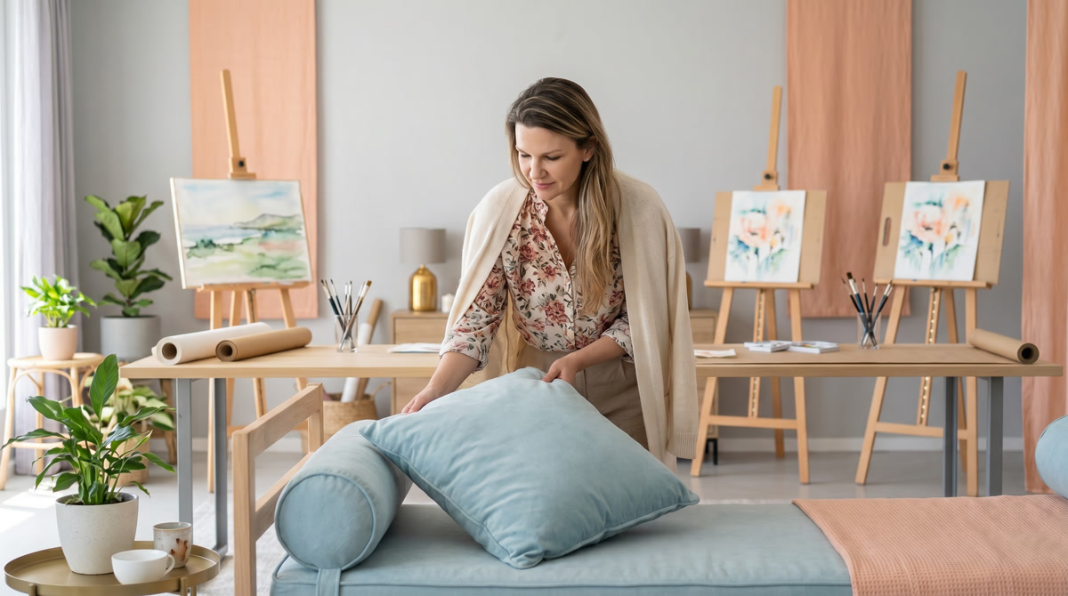 A peaceful home bedroom modified for comfortable hospice care