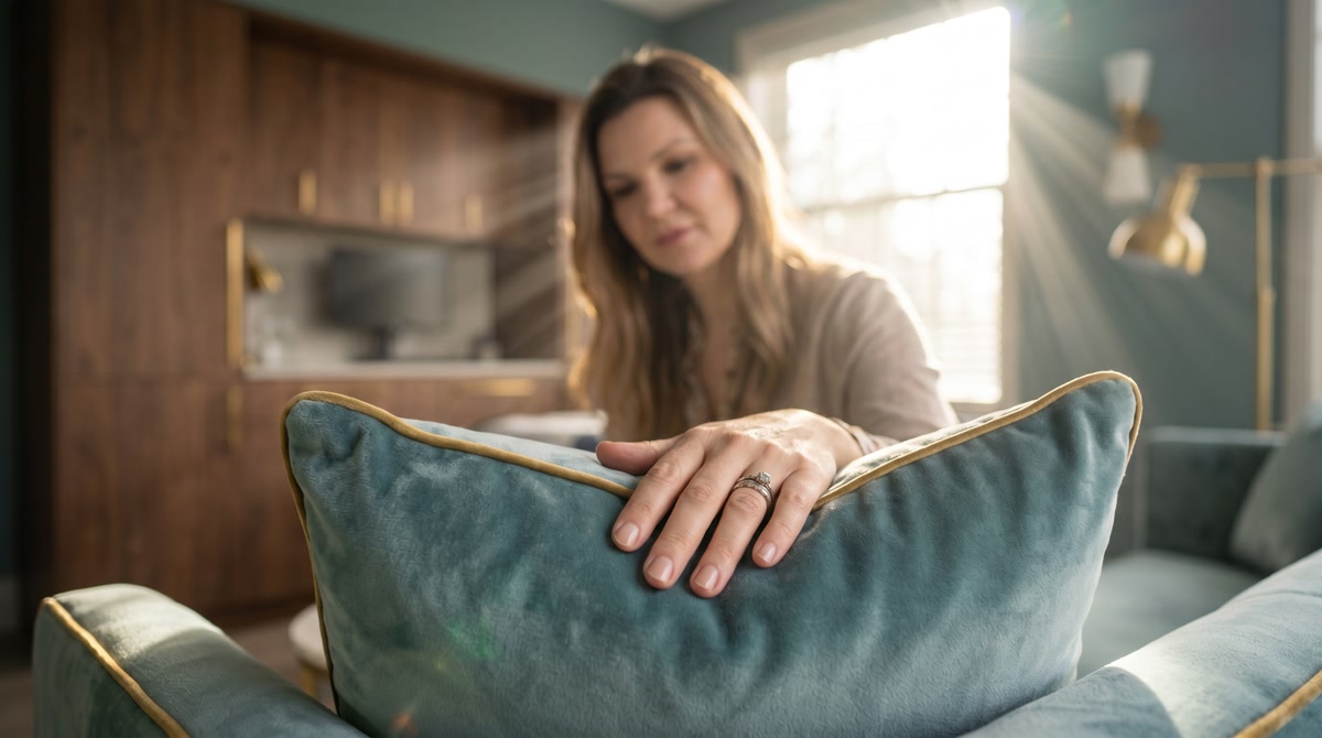 Illustration of a caregiver and patient peacefully managing care together at home