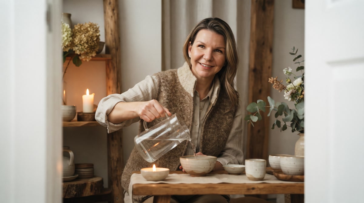 Mindfulness practice during daily activities like drinking tea for emotional wellness